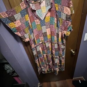 Dip Multicolor Patchwork Dress